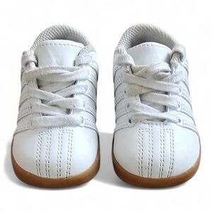 K-Swiss Classic Toddler Sneakers White Leather with Gum Sole Size 5